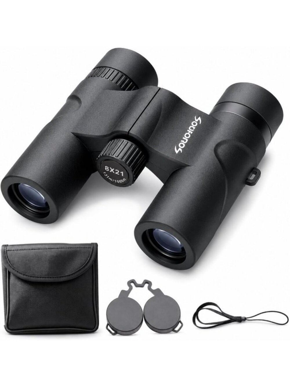 High-Powered 8x21 Compact Binoculars for Adults, BAK4 Prism, Lightweight